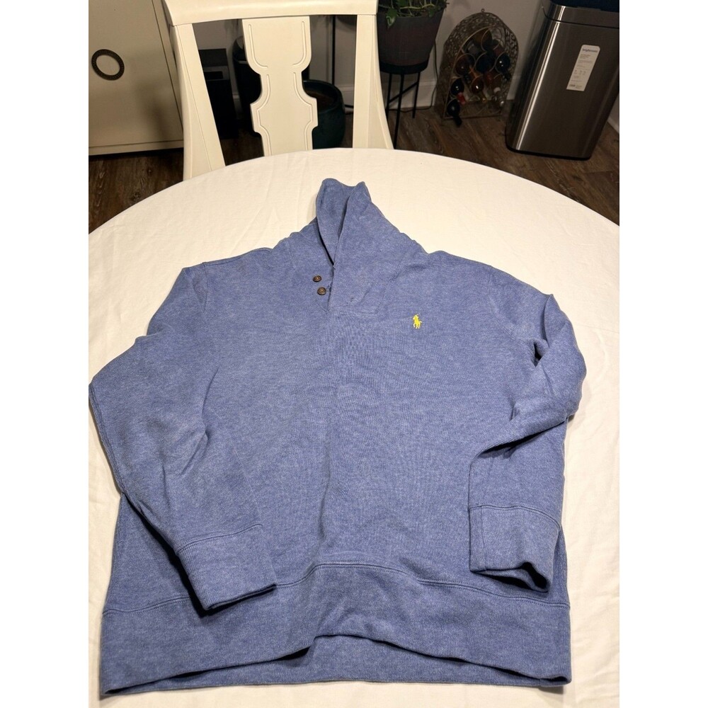 Polo Ralph Lauren Sweater Mens L Luxury Jersey Shawl Collar Pullover Sweatshirt